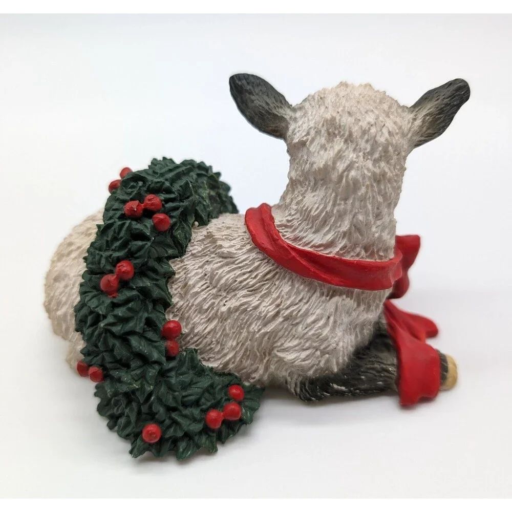Silver Deer Tom Rubel Christmas Animal Figurine Lamb Wreath Holiday Winter